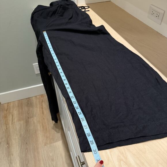 Free People Emma Jumpsuit Women’s Size L Black Linen Blend Woven Revolve Shopbop - Picture 11 of 16